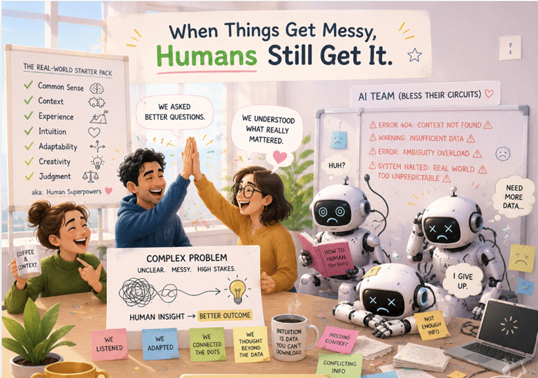 When Things Get Messy, Humans Still Get It